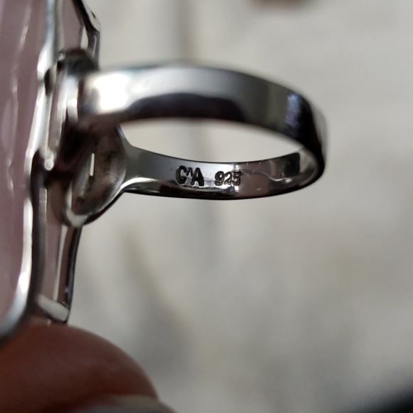 Rose Quartez Sterling Silver Ring - Picture 3 of 4